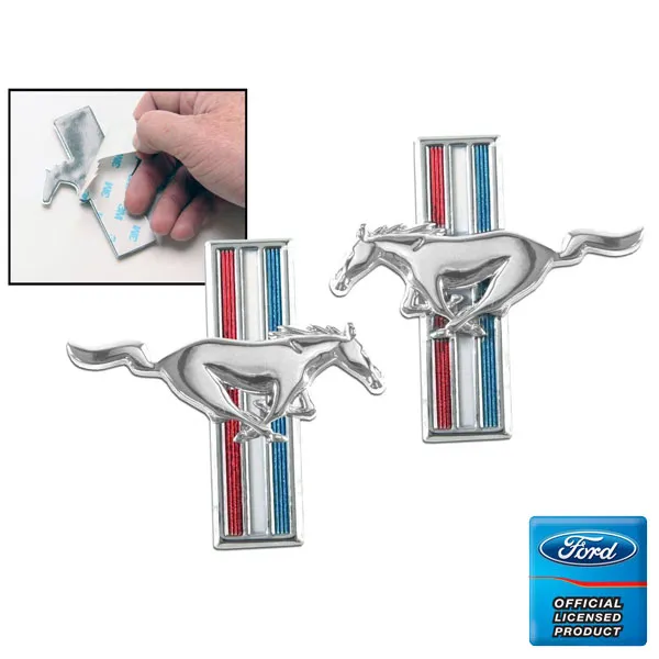 Running Horse Fender Emblem Stick-On Pair 64-68