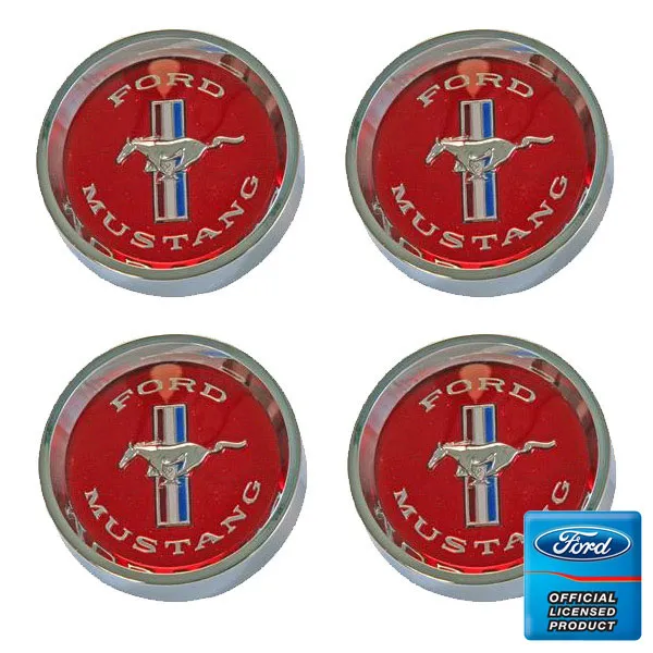 [C5ZZ-1130-WR] Styled Steel Hub Cap Red set of 4 65-66