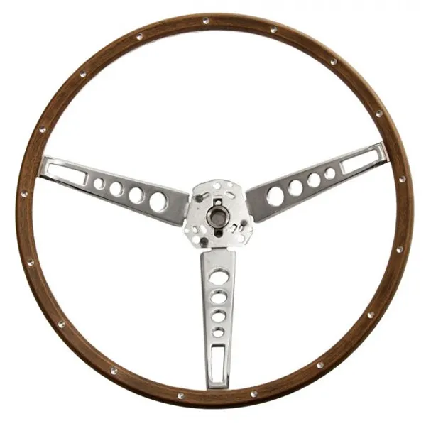 Steering Wheel 3-Spoke Woodgrain Pony 65-66