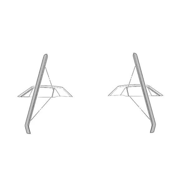 [C5ZZ-6530146-7] Hardtop Quarter Panel Glass Weatherstrip pair 64-68
