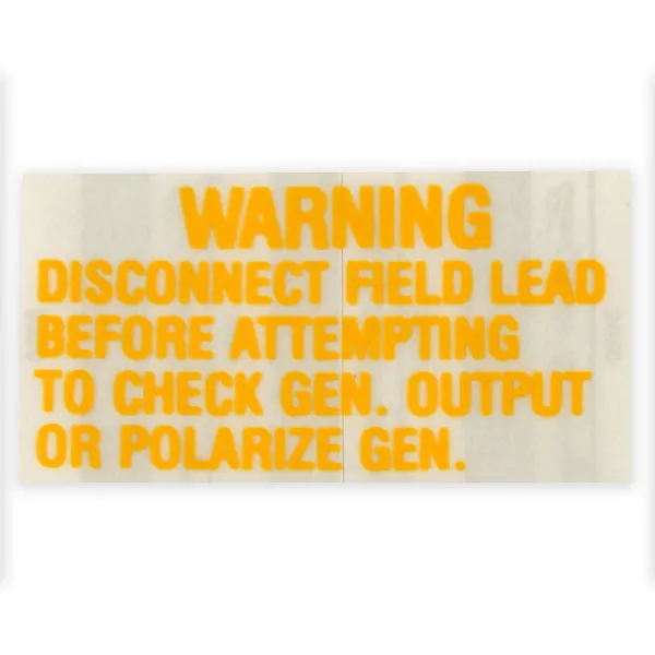 [DF-347] Voltage regulator warning decal pair 64-66