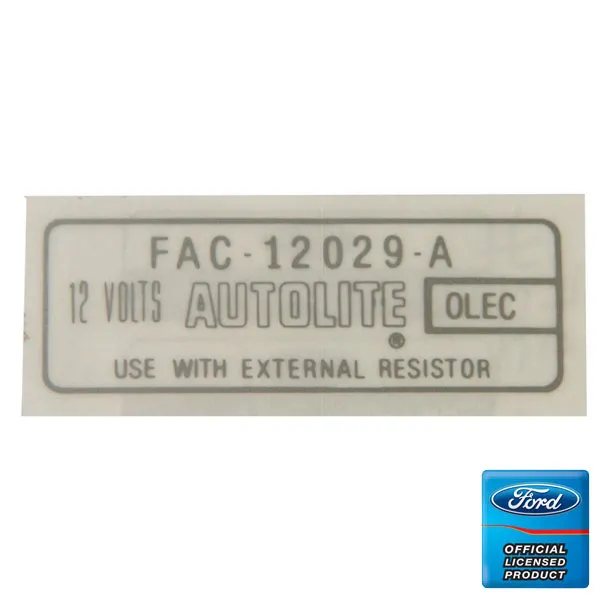 Ignition coil decal 65-72