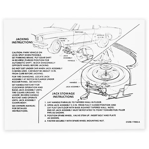 Jack instruction decal 65