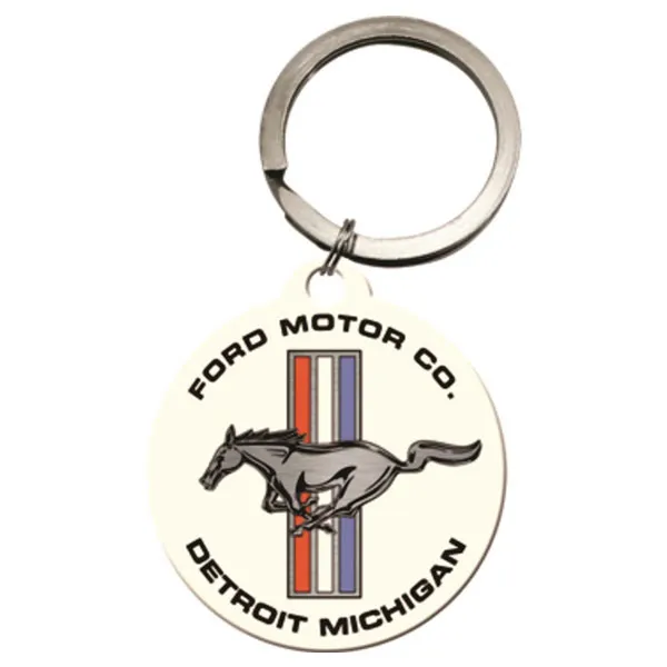 [NA48041] Key chain round Mustang - Horse & Stripes logo