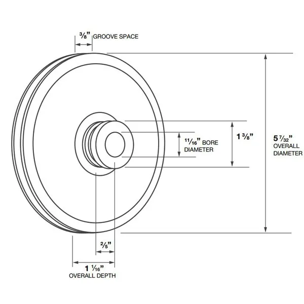 [C7AZ-3A733-A] Power steering pump pulley V8 5 7/32inch 65-70