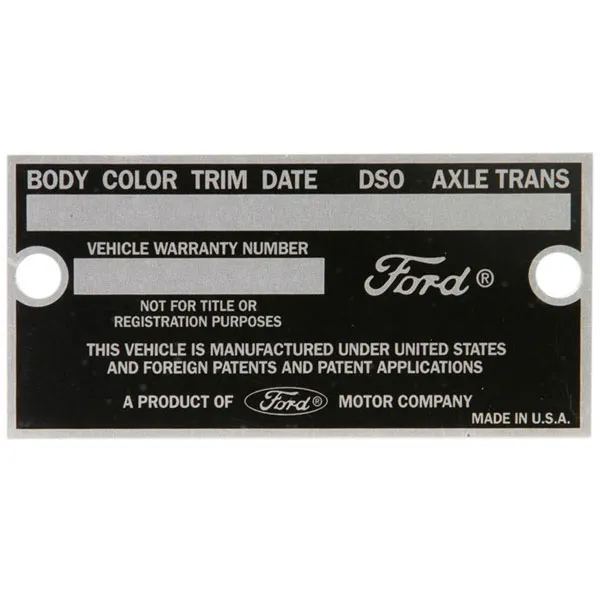 Blank data plate 64-66