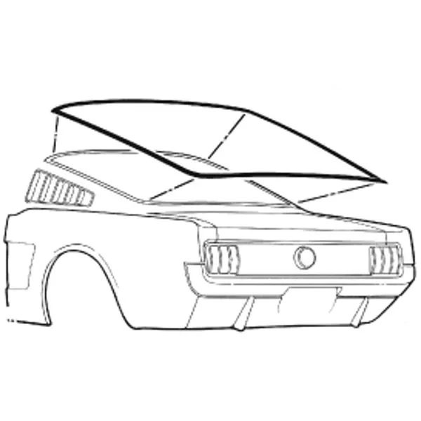 [C5ZZ-6342084-R] Rear window weatherstrip fastback 65-66