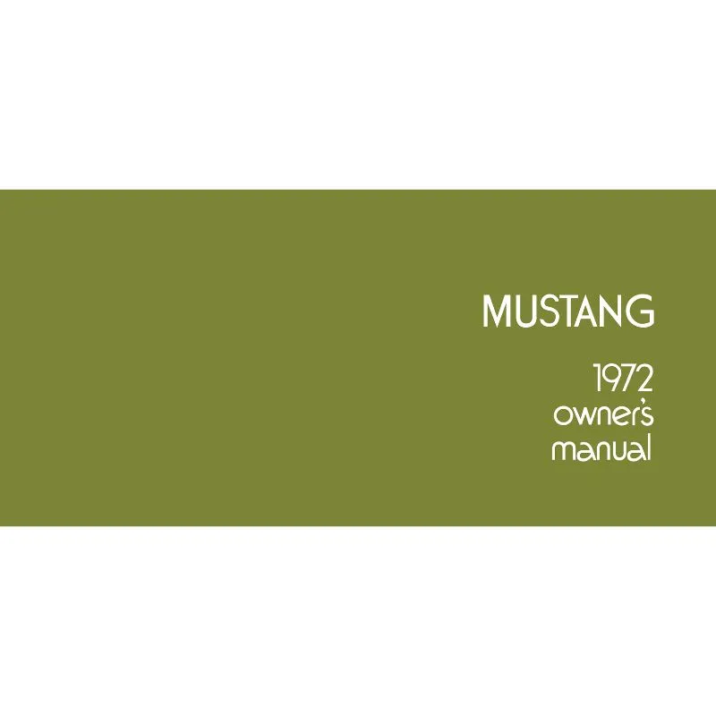 Owners Manual 1972